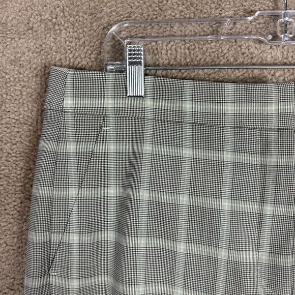 J. Crew Kate Straight Pants Women's 12 Green Plaid Italian Stretch Wool Trousers - Picture 4 of 12